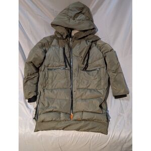OROLAY Men's XS Duck Down Olive Green Puffer Parka Hood Winter Coat Sherpa Lined